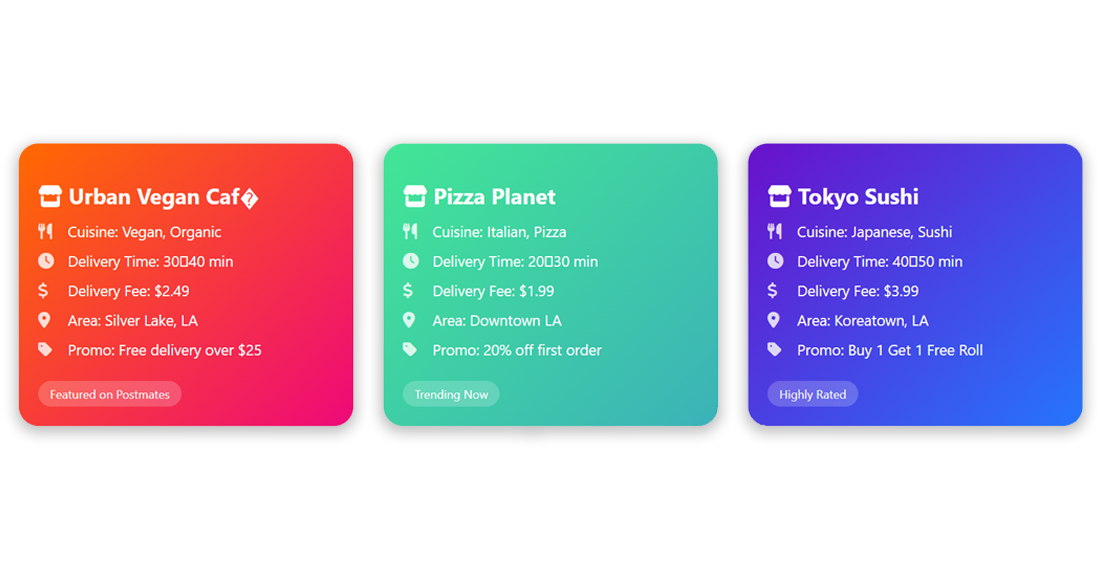 Postmates Scraping API