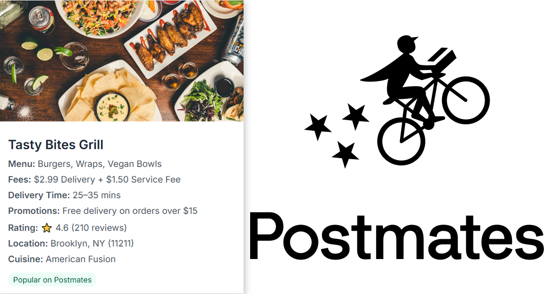 Postmates Scraping API