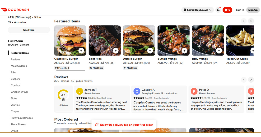 DoorDash Scraping API