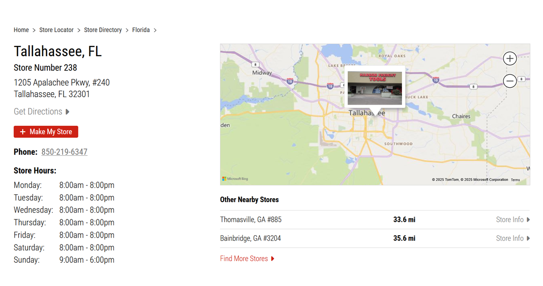 Scrape Harbor Freight Store Locations