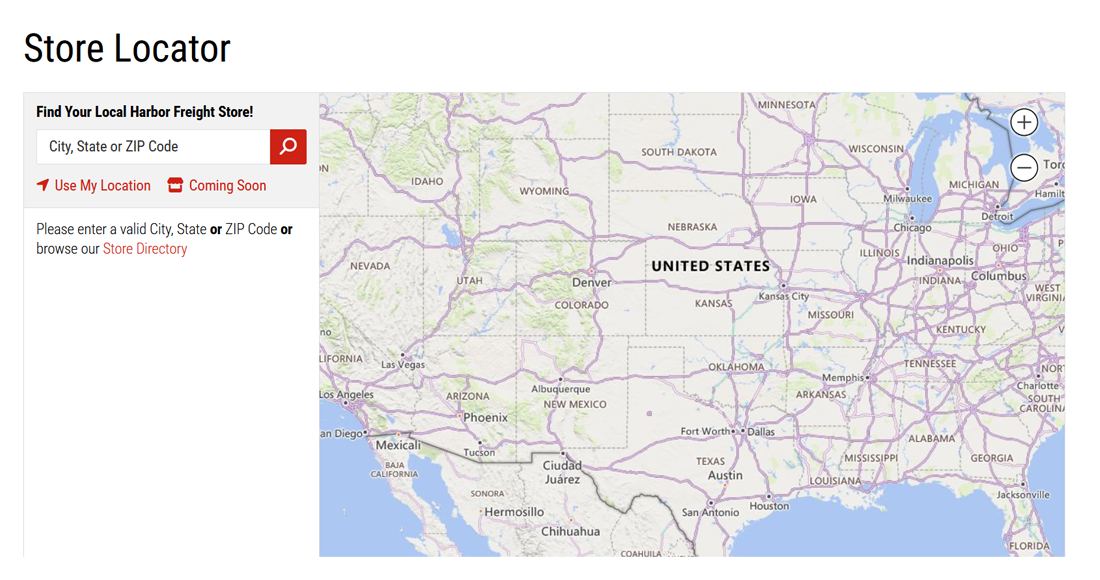 Scrape Harbor Freight Store Locations